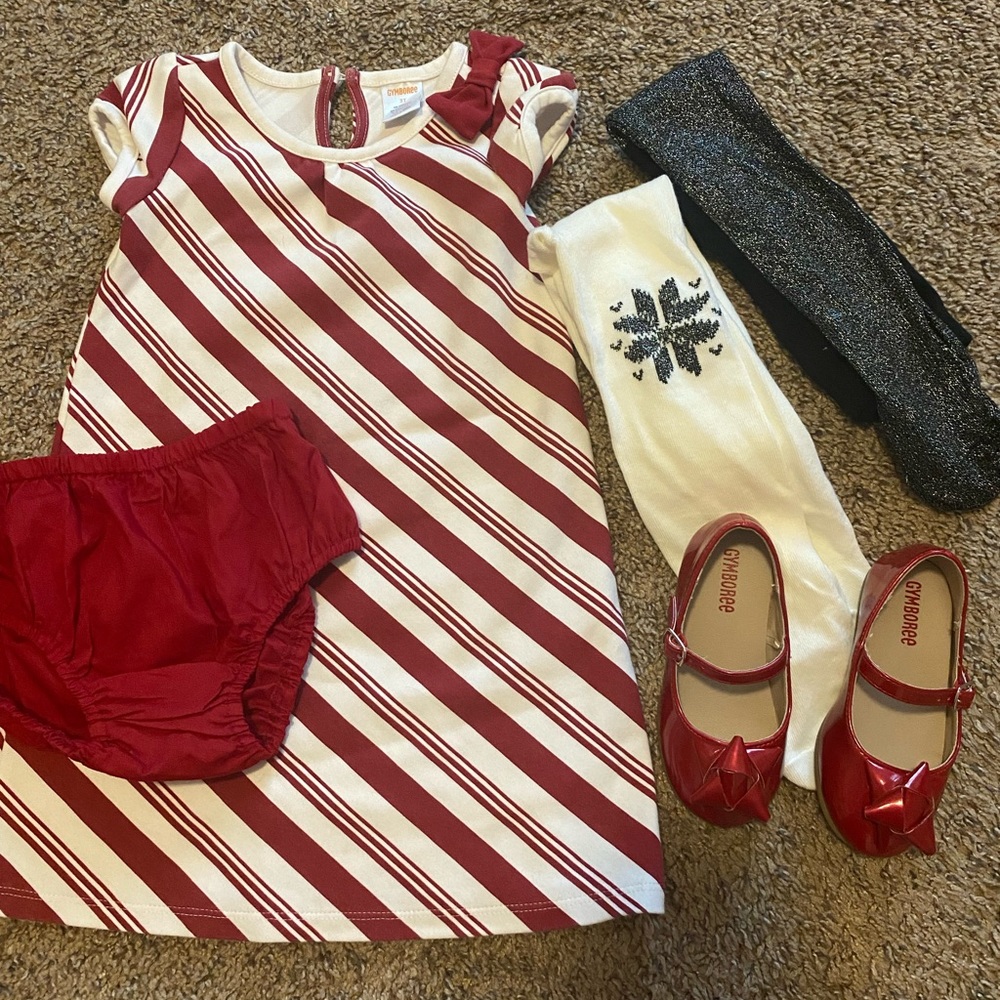 Gymboree Christmas dress and shoes
